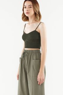 TEM the editor’s market ryley corset cami top in moss green xs