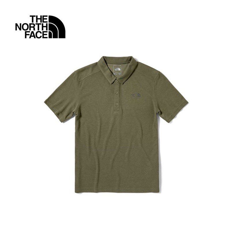 The North Face Men'S Plaited Crag Polo Shirt Burnt Olive Green