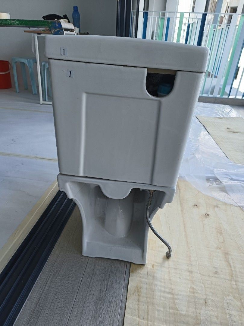 Toilet Bowl and small sink with tap, Furniture & Home Living, Bathroom