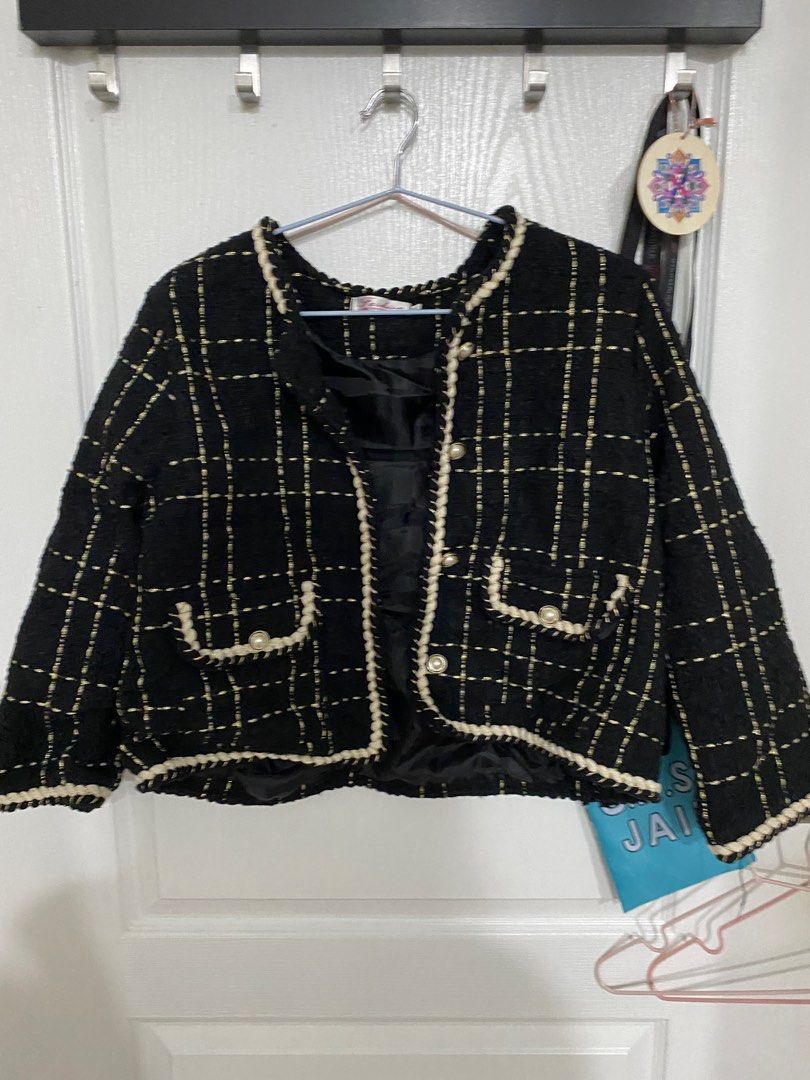Tweed Shirt Jacket Set with Skort