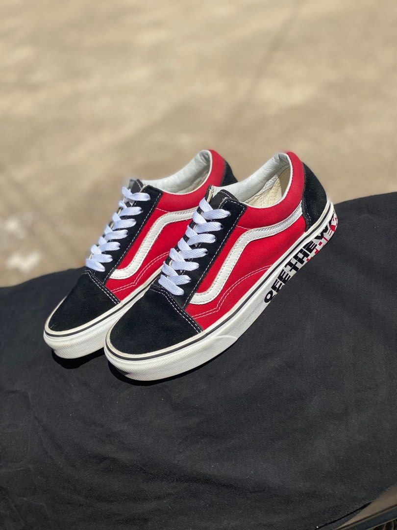 VANS OLD SKOOL OTW OFF THE WALL SIDEWALL BLACK RED