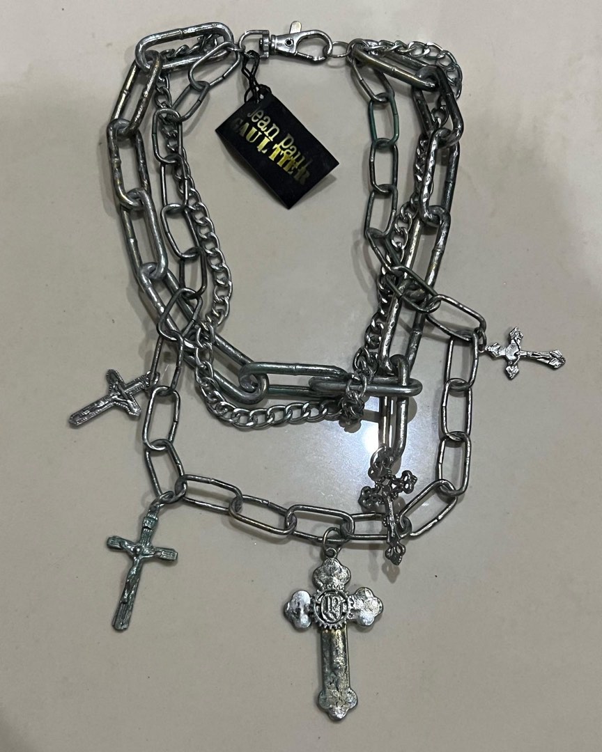 VTG GAULTIER 3-Pendant Crucifix Necklace-