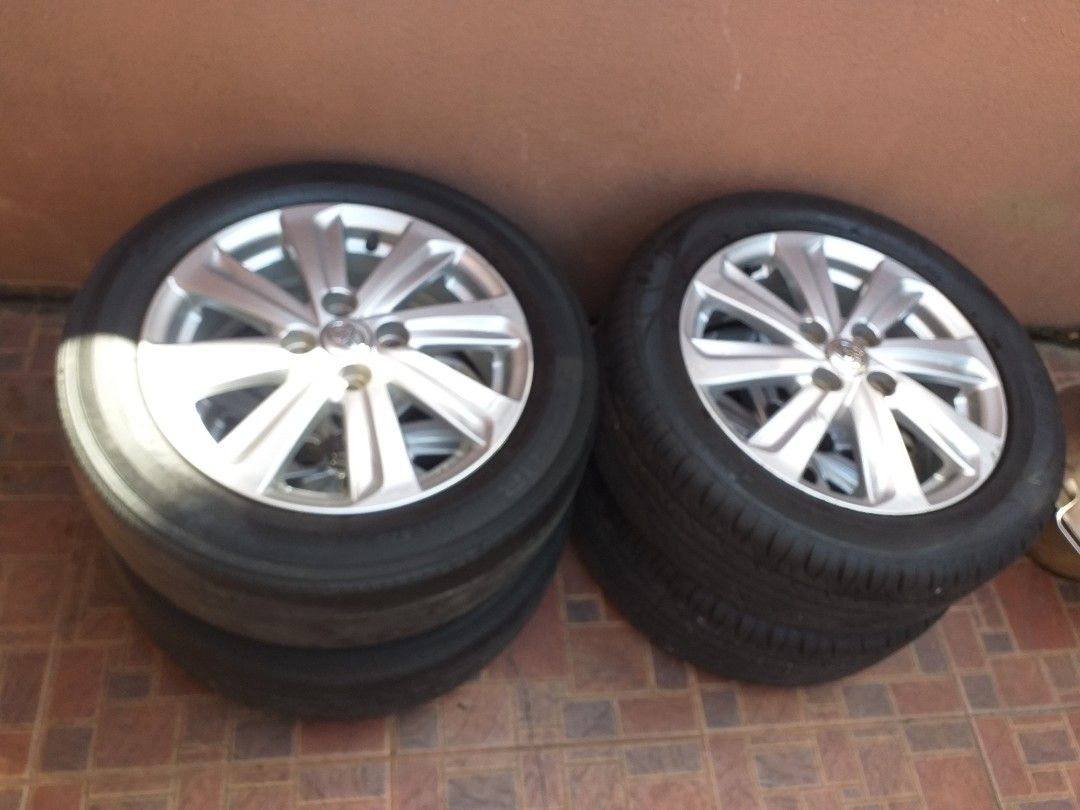 Vios stock mags and tires enkei 15s, Car Parts & Accessories, Mags and ...