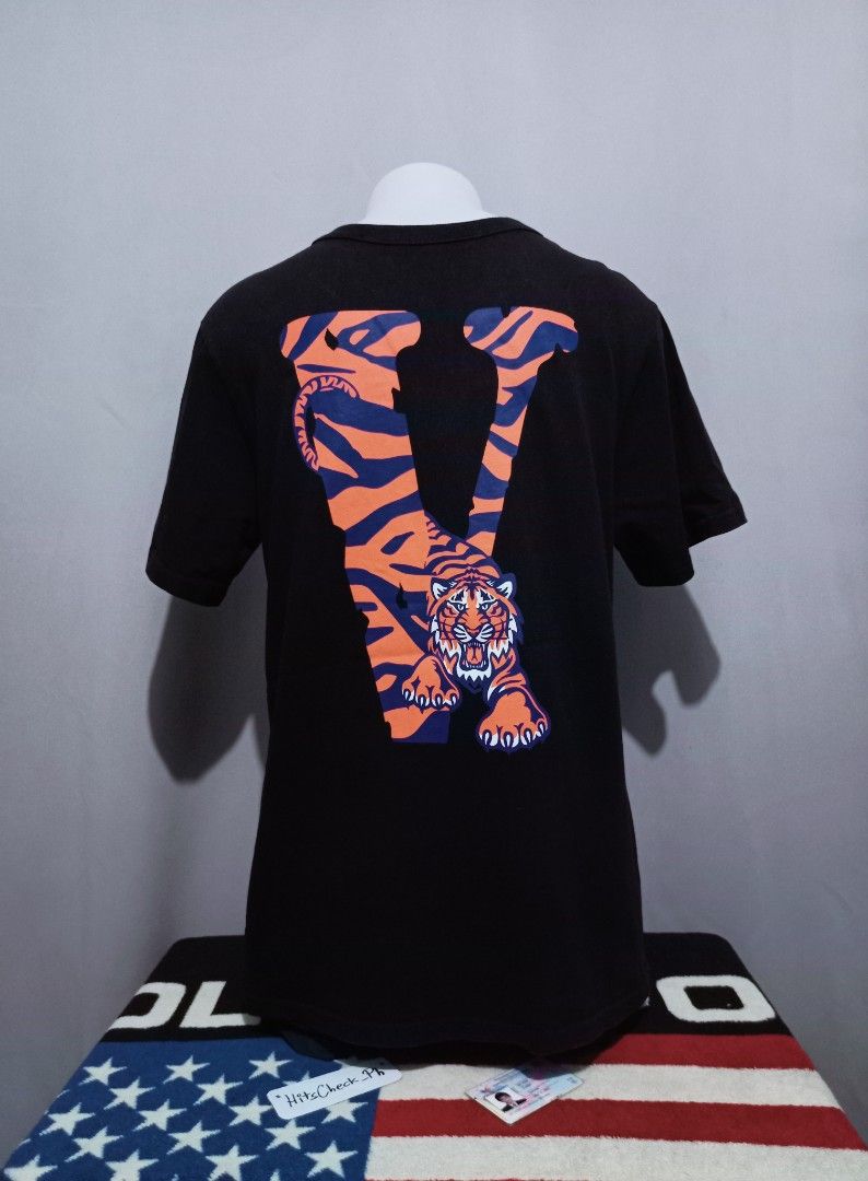 VLONE, Shirts, Vlone Friends Detroit Tigers Blue Orange On Black Tshirt