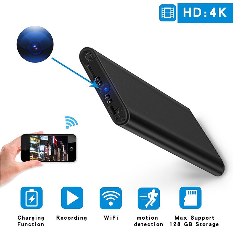 WIFI Power Bank Spy Camera, SD Card Max 128G, Night Vision (SPY175), Furniture & Home Living