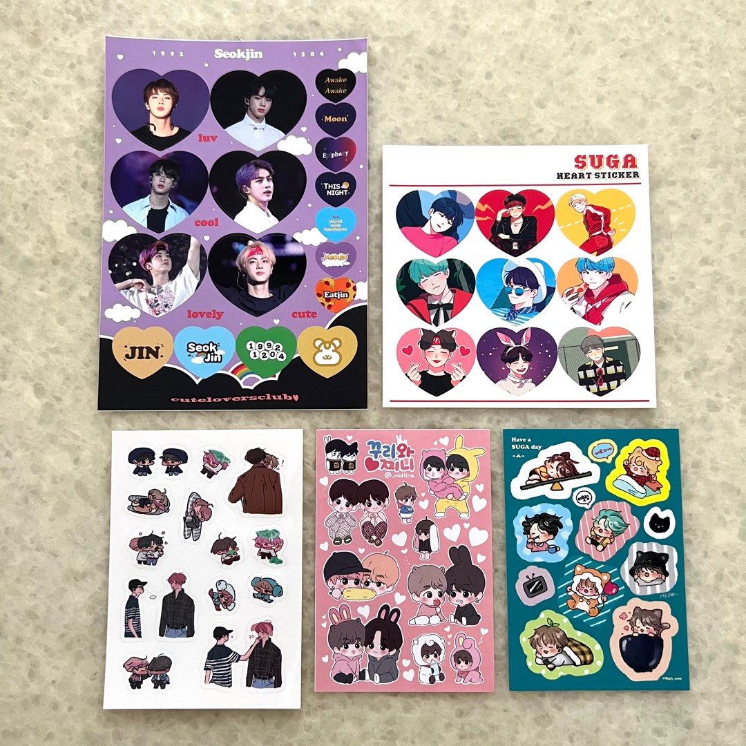 [WTS] BTS Fanart Stickers, Hobbies & Toys, Memorabilia & Collectibles ...