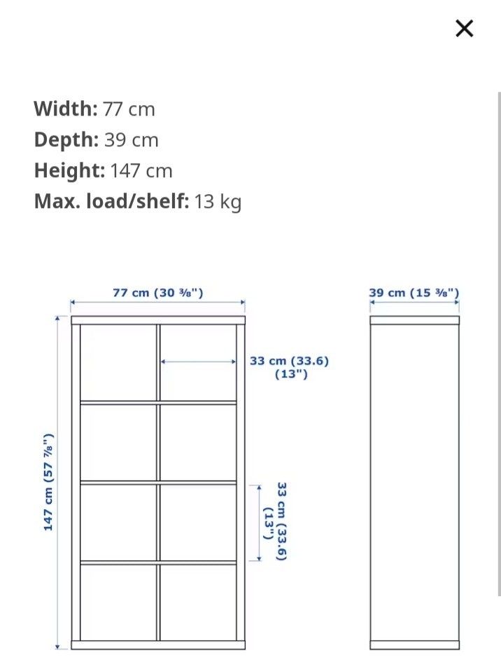 Yellow ikea kallax 2x4, Furniture & Home Living, Furniture, Shelves