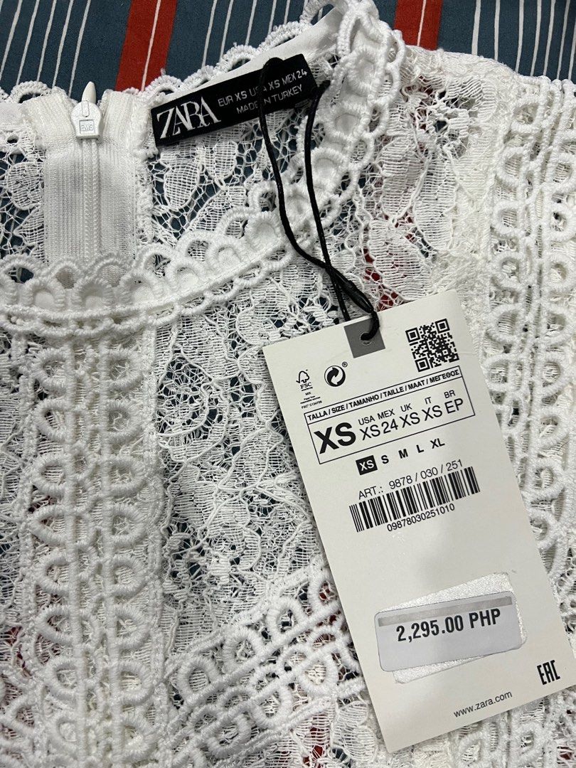 Zara Lace Top XS (Category: Blouses) located in Quezon City. Submitted by fromkimwithless (Listing ID 1198623128, Image 3). Description: Brand new. .