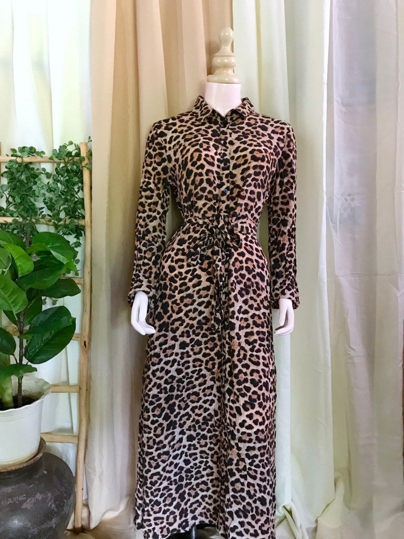 ZARA leopard print maxi dress
