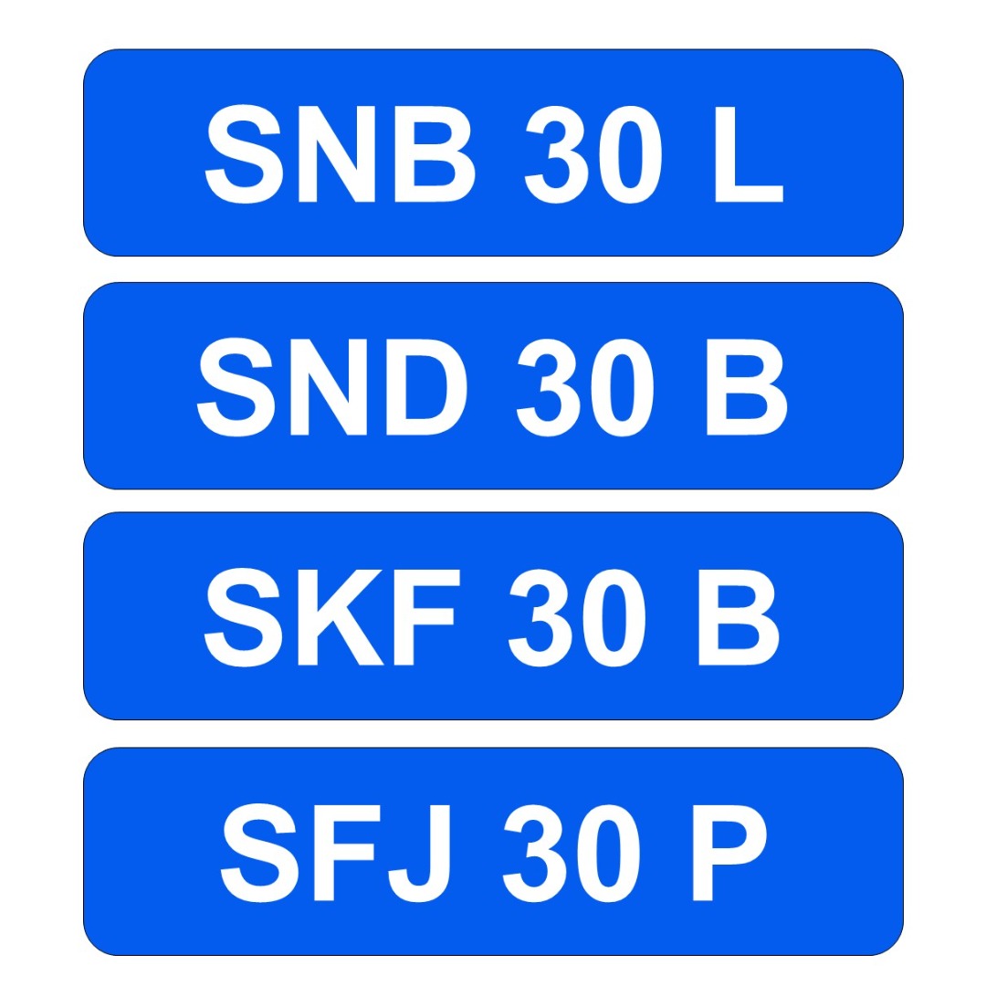 2 Digits Car Number Plate for Sale 30, Car Accessories, Car Plates on