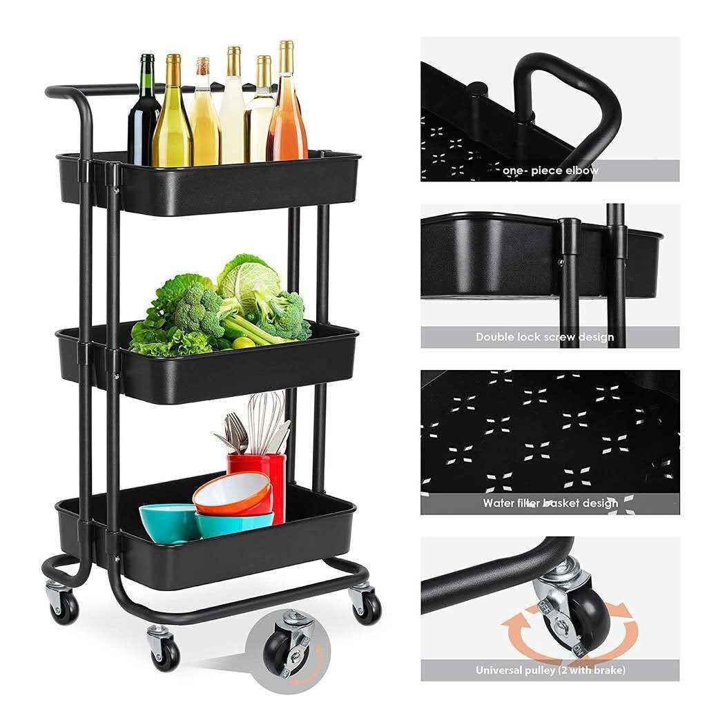3 Tier Trolley Storage racks, Furniture & Home Living, Furniture ...