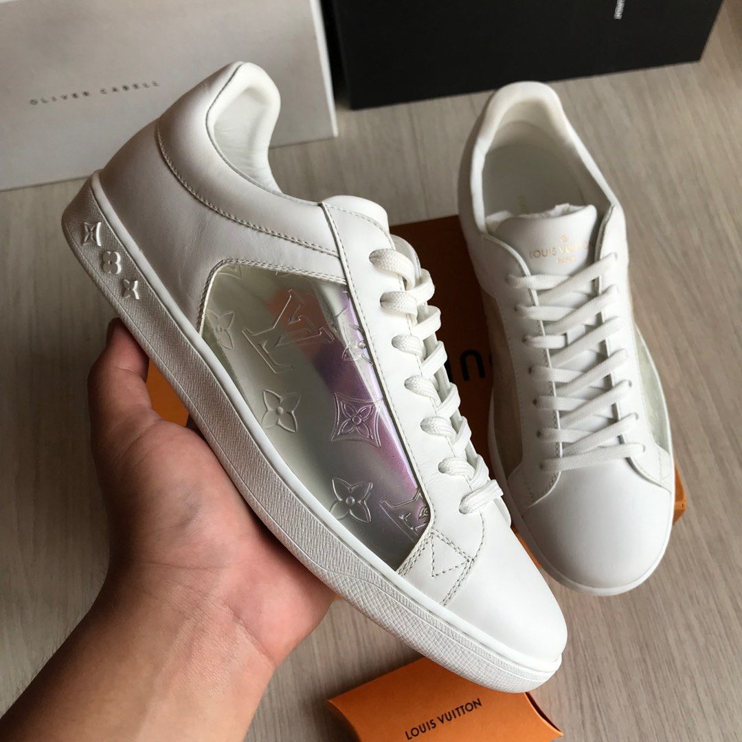 Sepatu Louis Vuitton Sneakers GO 0168 Leather White Ukuran 41.5 ( 26,5cm)