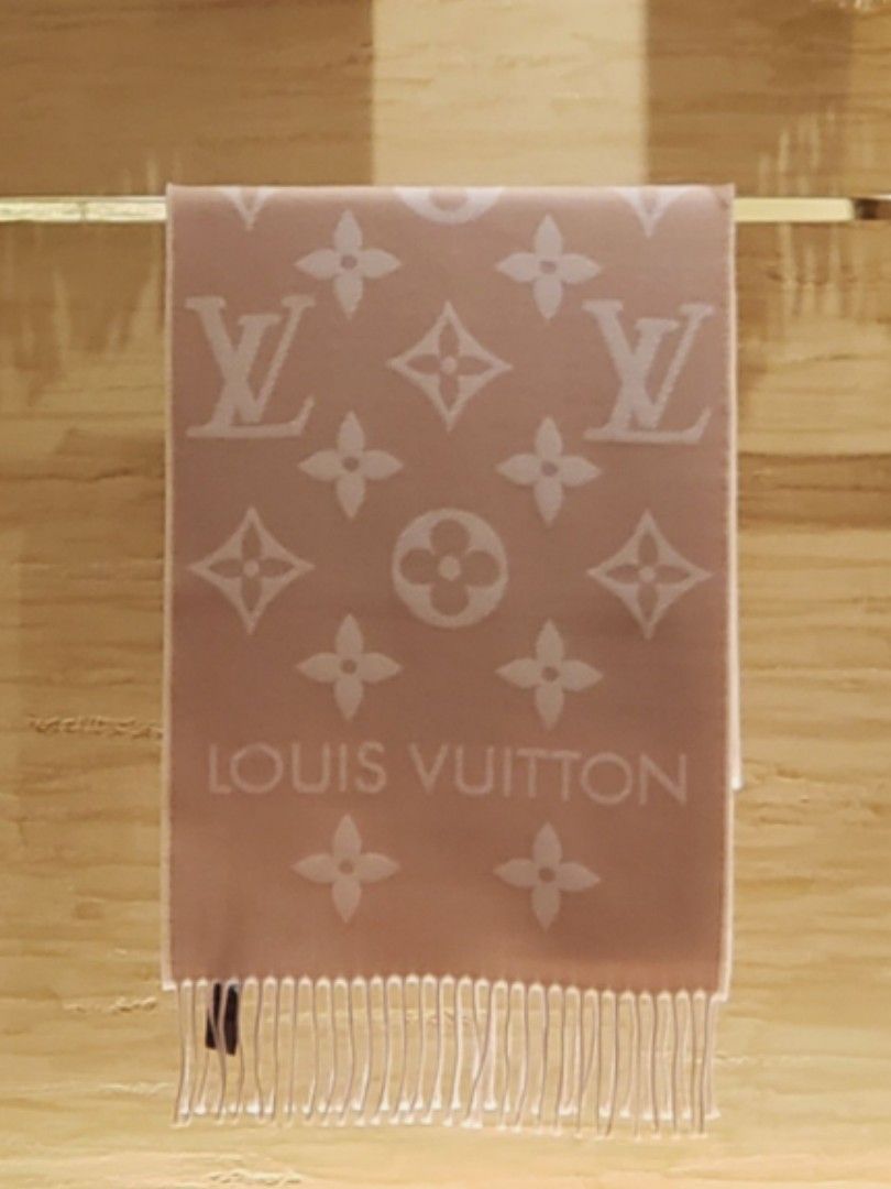 英國直送英國代購Louis Vuitton LV ESSENTIAL SCARF Beige Rose Pink Wool  羊毛頸巾圍巾粉紅色粉色少女款OL 上班族女朋友全新倫敦Harro