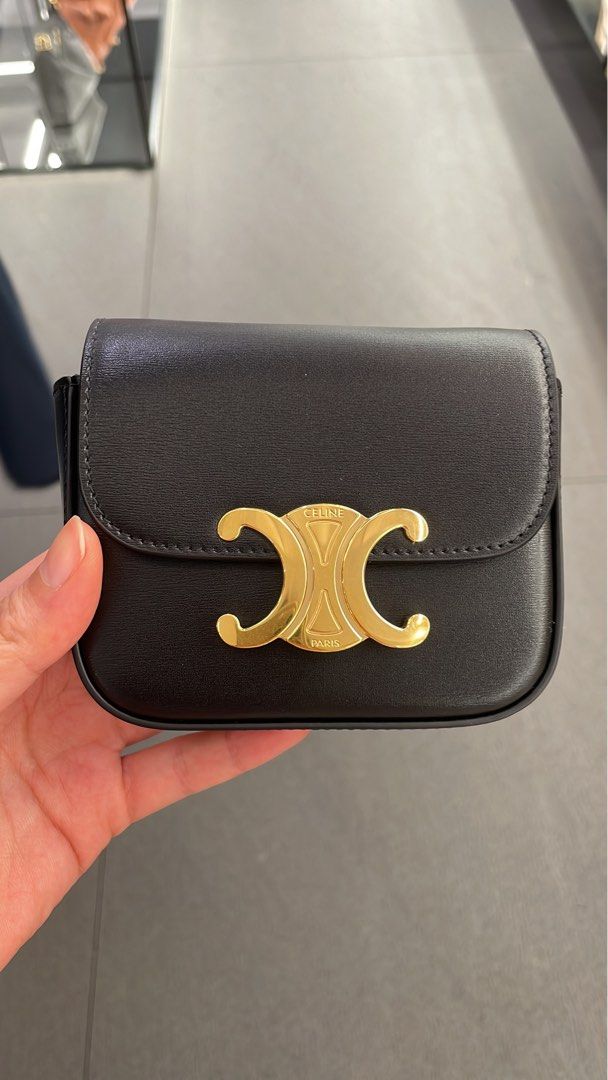 celine mini triomphe in shiny calfskin