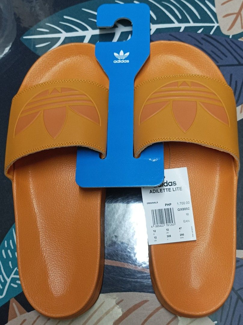 Adidas originals adilette lite slide men's orange size 8 US, Men's Fashion,  Footwear, Slippers u0026 Slides on Carousell