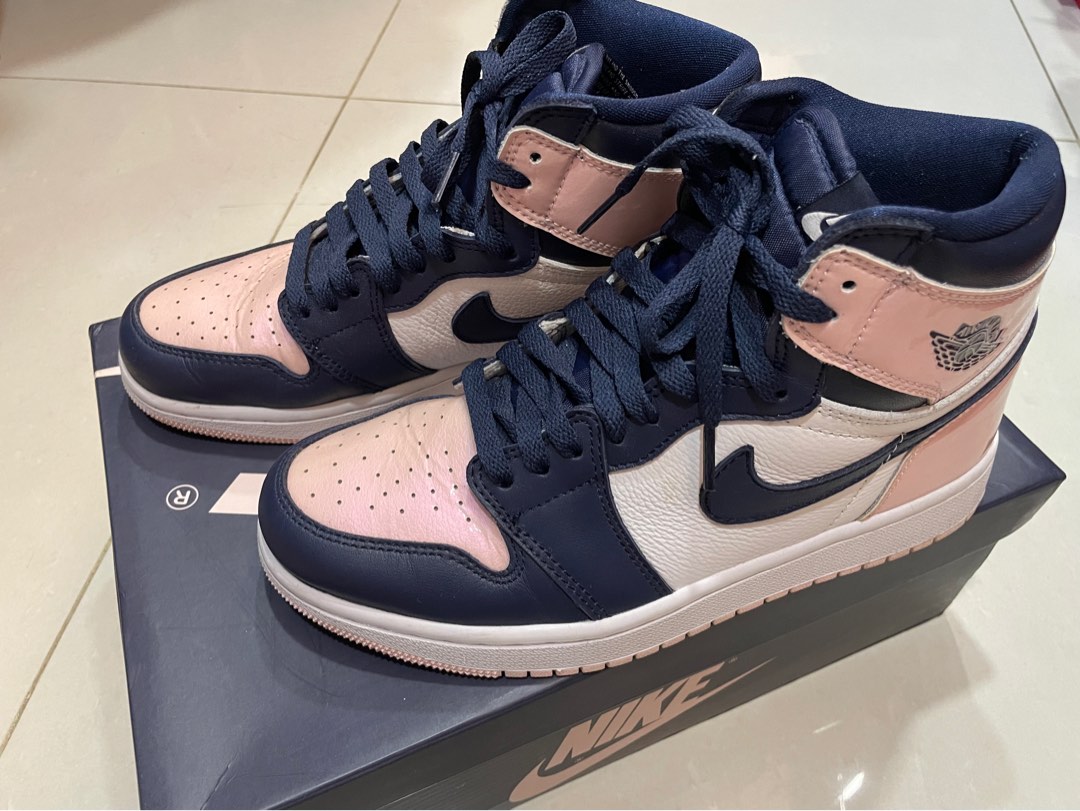 Air Jordan 1 retro high blue pink white Women s Fashion Footwear