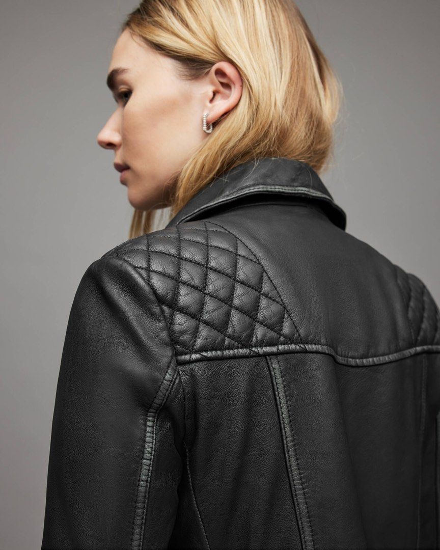 All saints leather jackets womens on sale