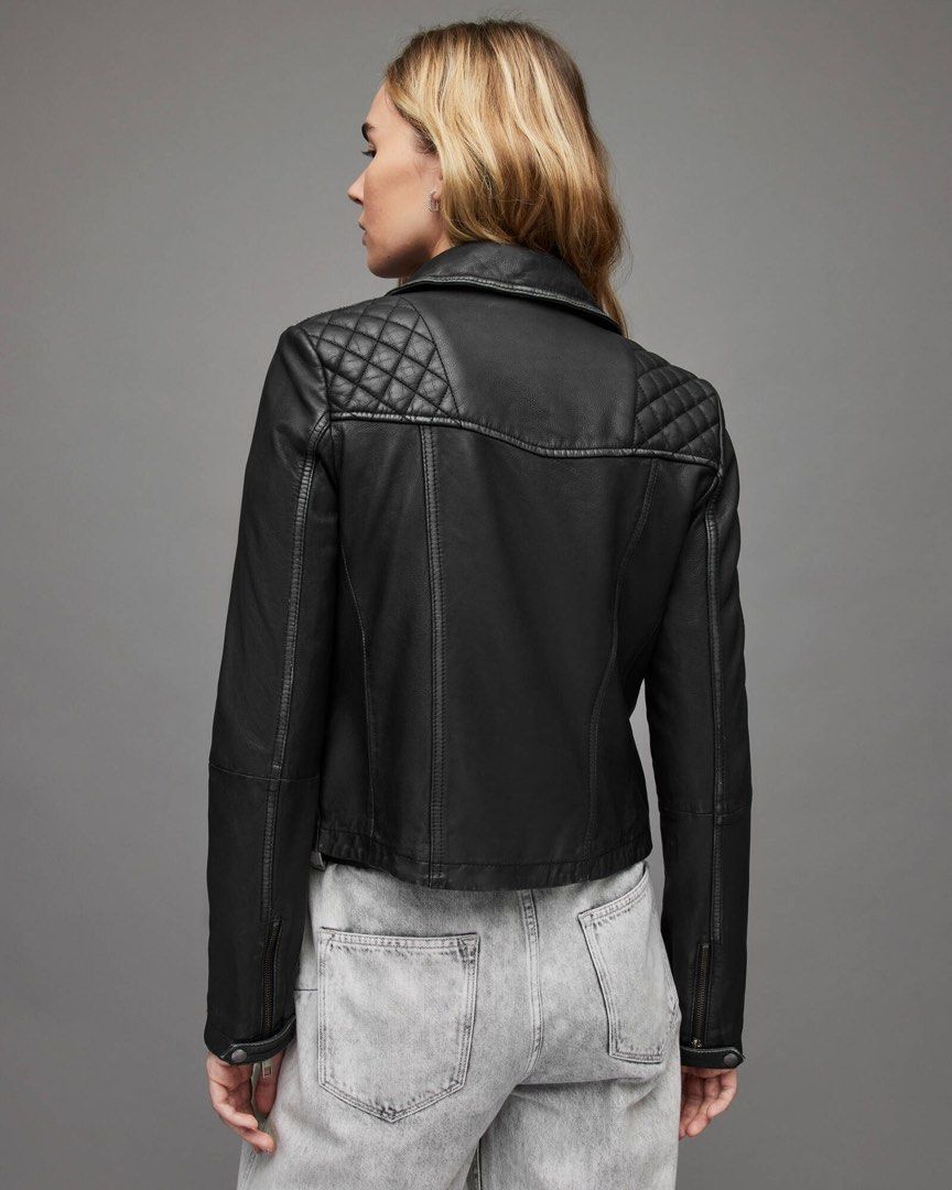 All saints cargo leather jacket womens on sale