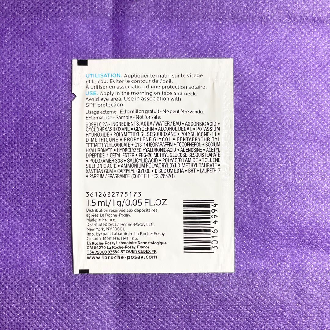 AUTHENTIC La Roche posay vitamin serum sachet, Beauty & Personal Care ...