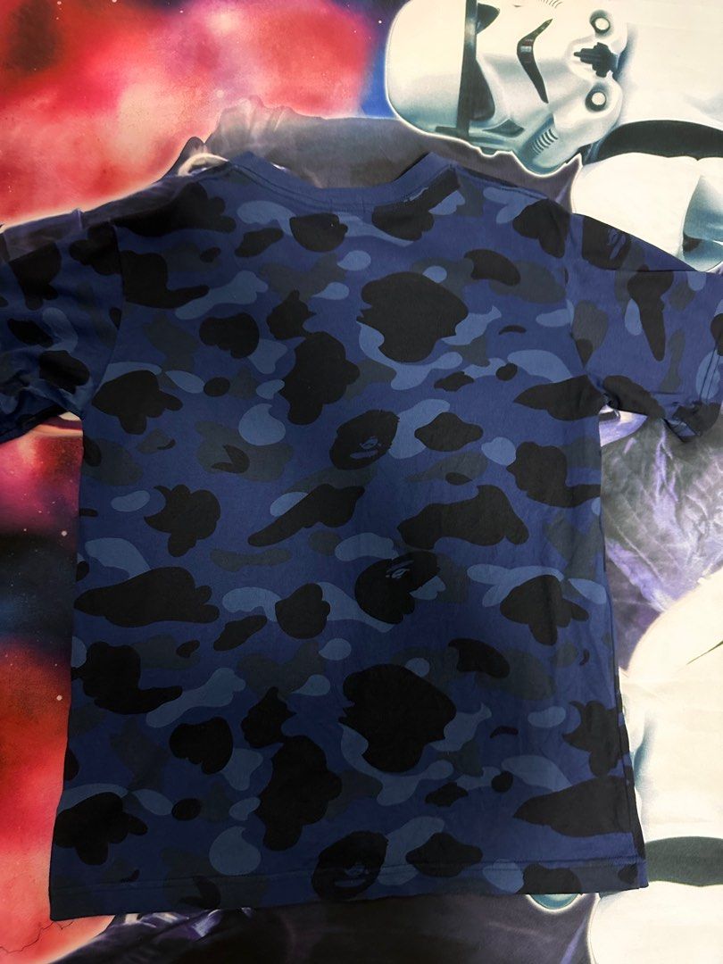 Bape blue camo shark tee Babies Kids Babies Kids Fashion on