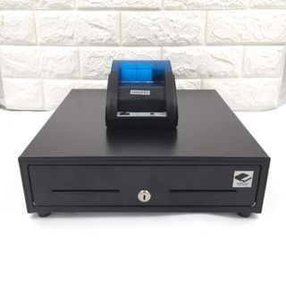 BLACK BOX BB330 POS Electronic Cash Drawer Box w/ Thermal Desktop Printer