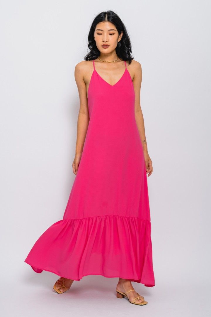 BNWT YHF Splish Splash Maxi in Hot Pink, Women's Fashion, Dresses