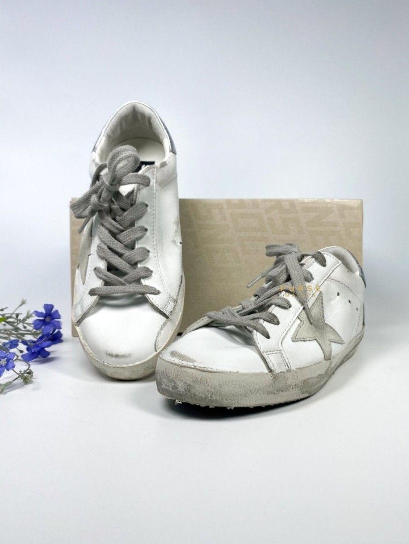 GOLDEN GOOSE スーパースター ビンテージ加工 BL/WH 24㎝