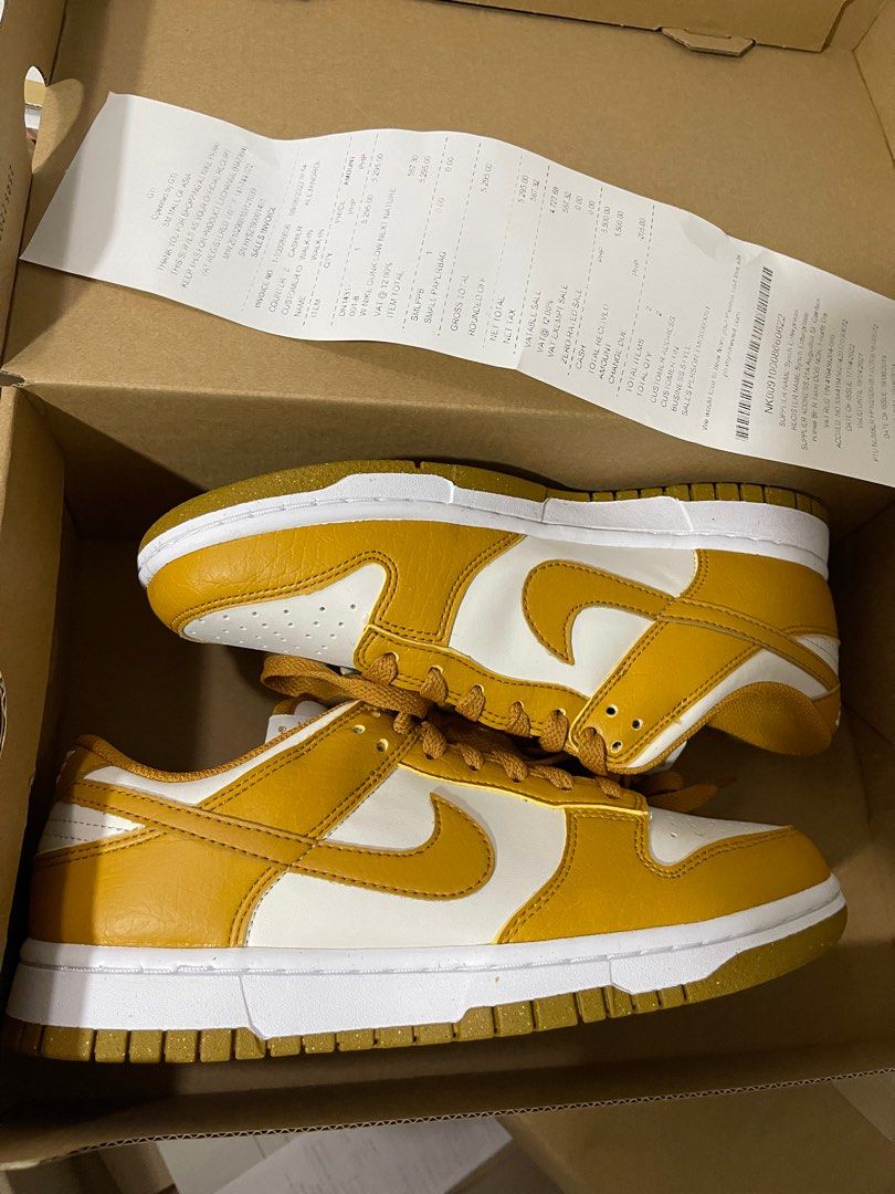 Brandnew Nike Dunk Low Light Curry, Women's Fashion, Footwear, Sneakers ...