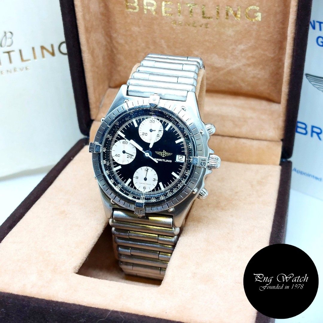 Breitling 38mm Discontinued Stainless Steel Chronomat Automatic Chronograph Watch REF 81950 Undated Luxury Watches on Carousell