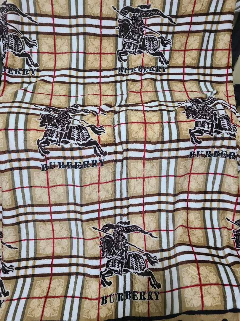 Burberry fleece blanket Furniture Home Living Bedding Towels on Carousell