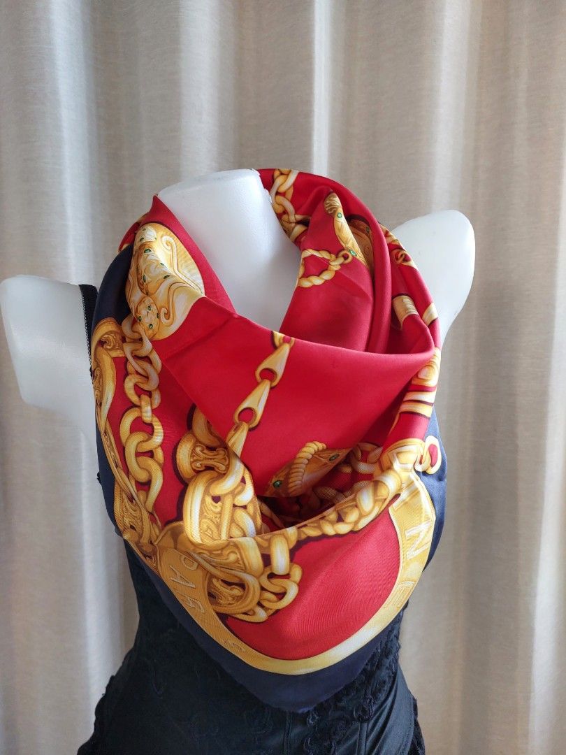 Lv X Supreme Red Bandana Scarf, Luxury, Accessories on Carousell