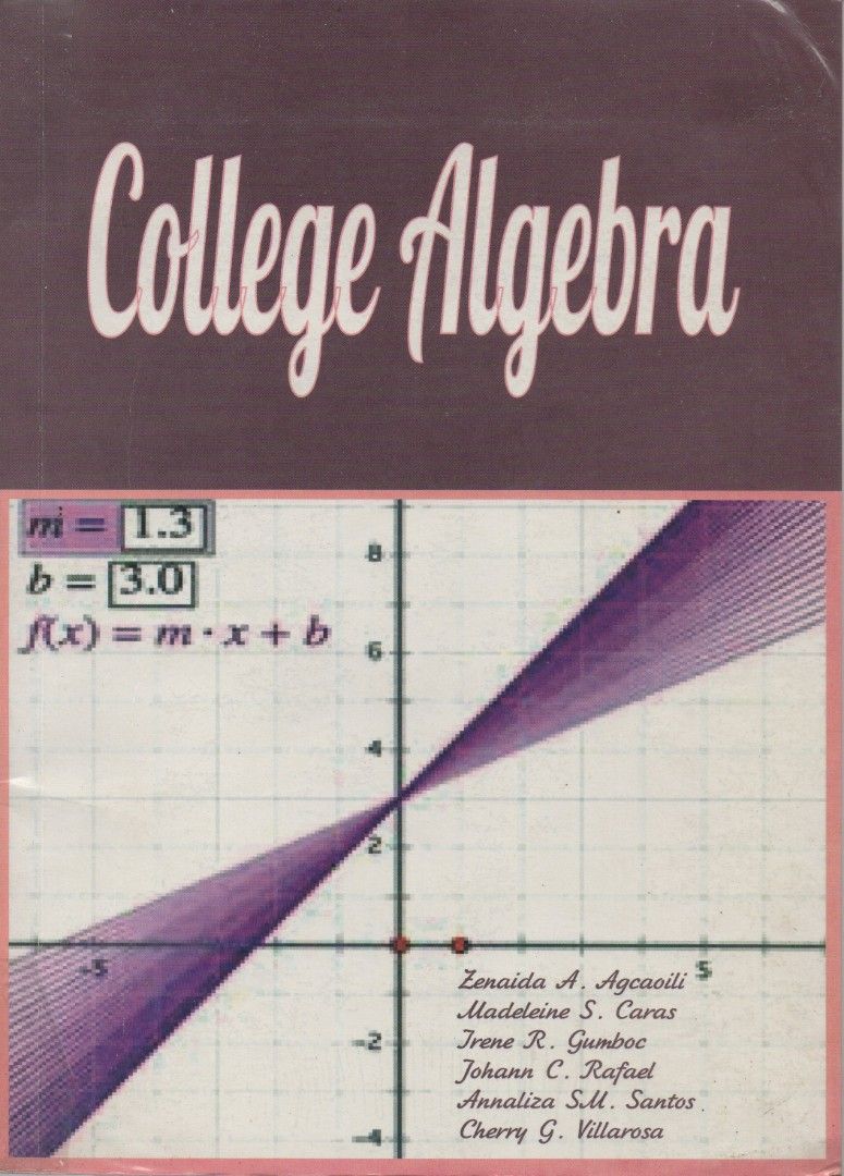 College Algebra Agcaoili (Category: Textbooks) located in Tanay. Submitted by rafrom (Listing ID 1198856716, Image 3). Description: 📚 In a very good condition, with plastic cover, have friction pen marks on few pages 🛵 Modes of payment & delivery can be suggested by the buyer to fit his/her convenience, affordability and safety.