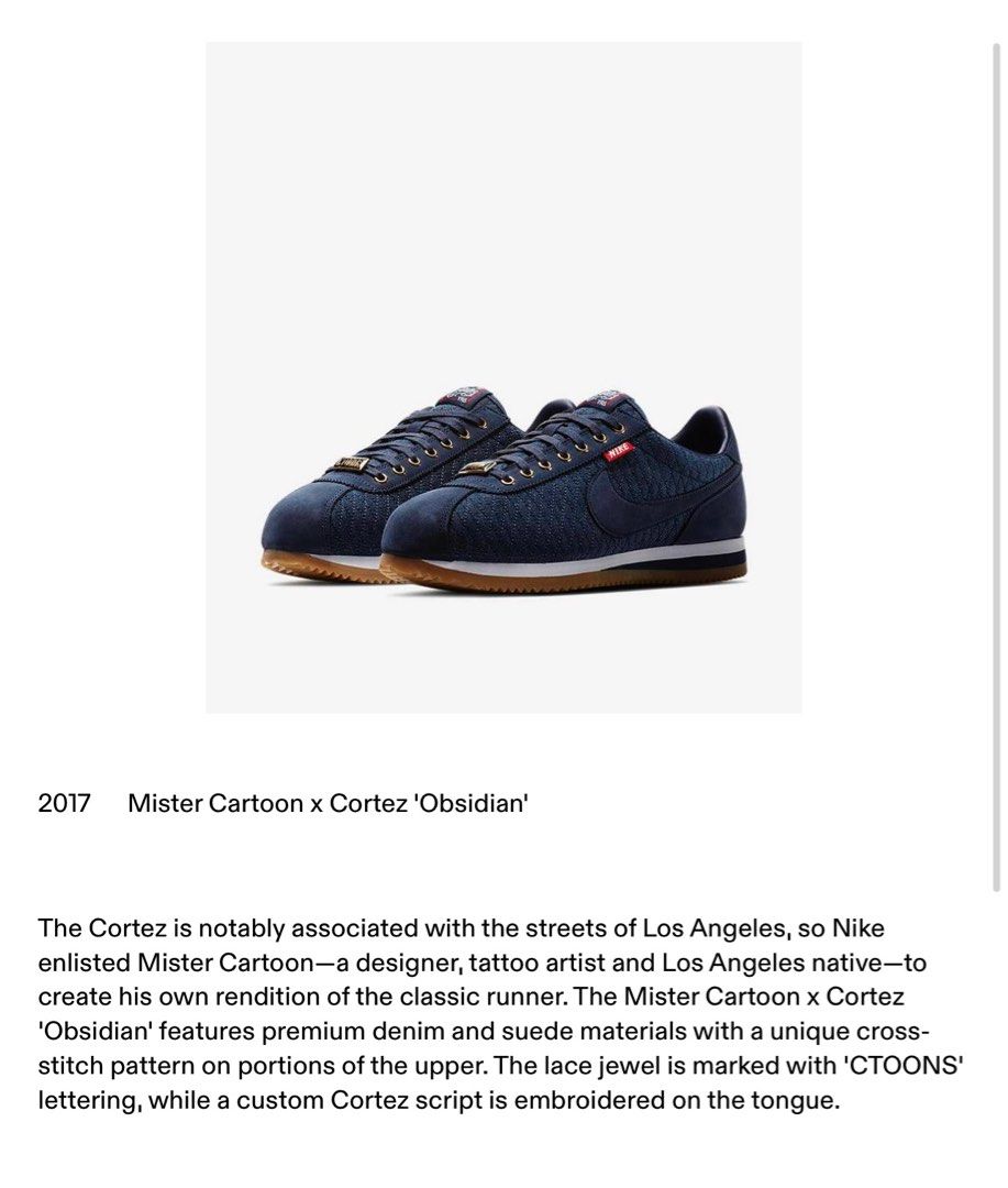 Nike cortez mister cartoon obsidian hot sale