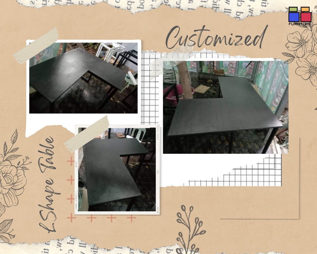CUSTOMIZED L SHAPE TABLE/OFFICE TABLE MADE TO ORDER MESSAGE ME NOW ...