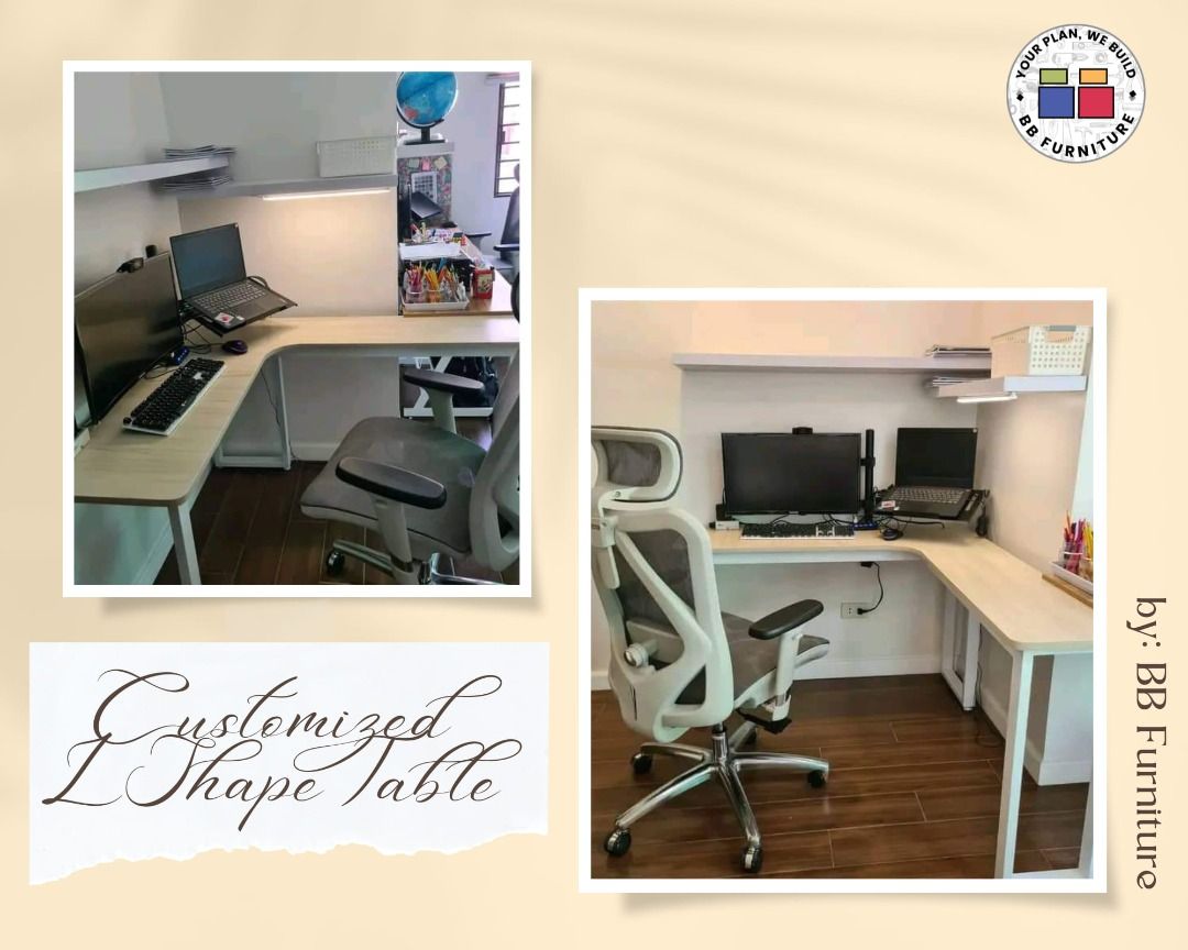 CUSTOMIZED L SHAPE TABLE/OFFICE TABLE MADE TO ORDER MESSAGE ME NOW ...