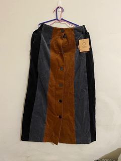 從前從前dresseum 復古拼接燈芯絨裙
