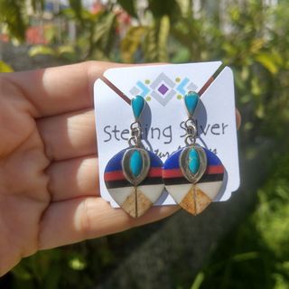 Ethnic Turquoise Sterling Silver ( Multi-stone - Spade)