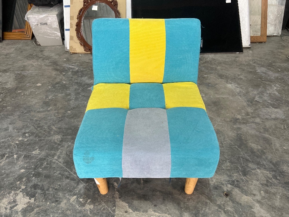 Fabric Armchair without Armrest Turquoise Colour Kerusi