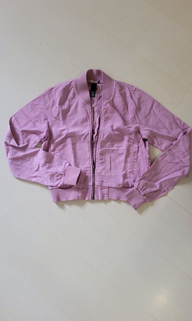 Factorie Pink Bomber Jacket Temt Floral Top