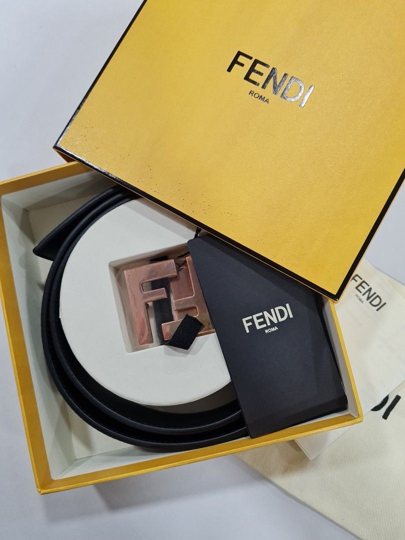Fendi Rose Gold Belt, Men's Fashion, Watches & Accessories, Belts on