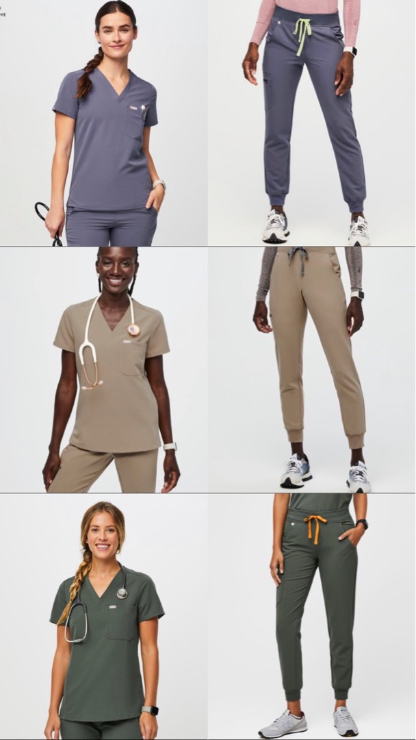 Figs Medical Scrub Suits Set Women Top & Jogger pants, Women's