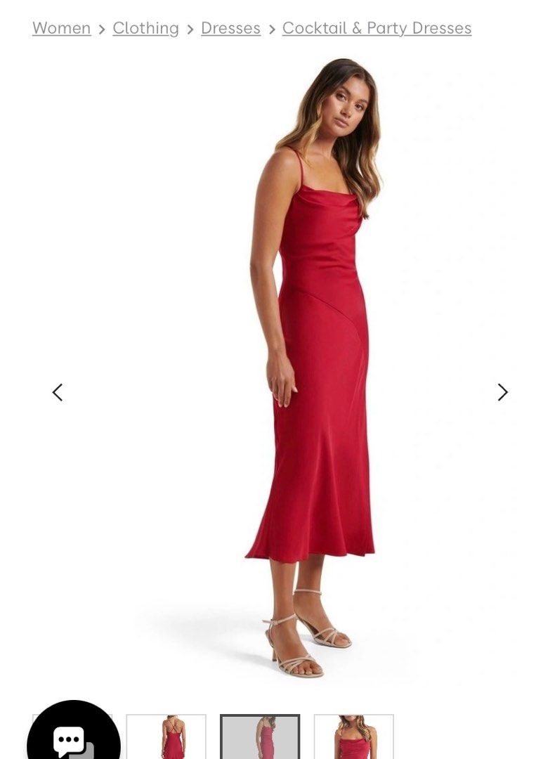 forever new petite bias cowl neck satin bridesmaid prom evening dress in red