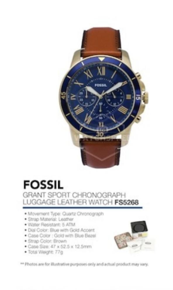 Grant sport chronograph luggage leather clearance watch