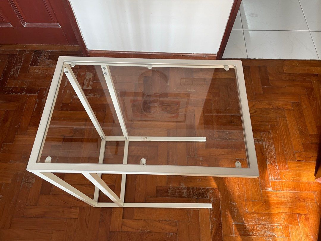 IKEA Glass top side table, Furniture & Home Living, Furniture, Tables