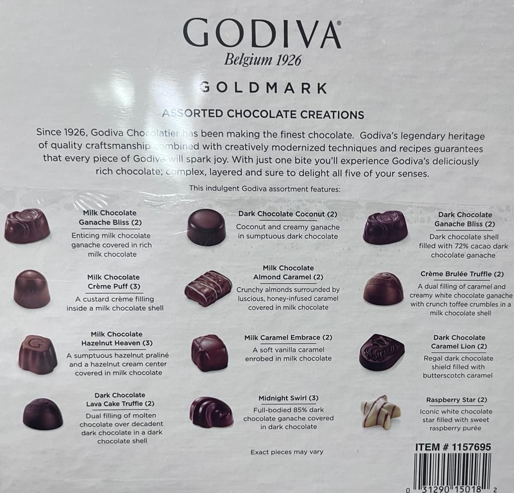 Godiva Belgium Goldmark Assorted Chocolate Creations Gift Box 金裝豪華比利時朱古力禮盒 320g(27粒