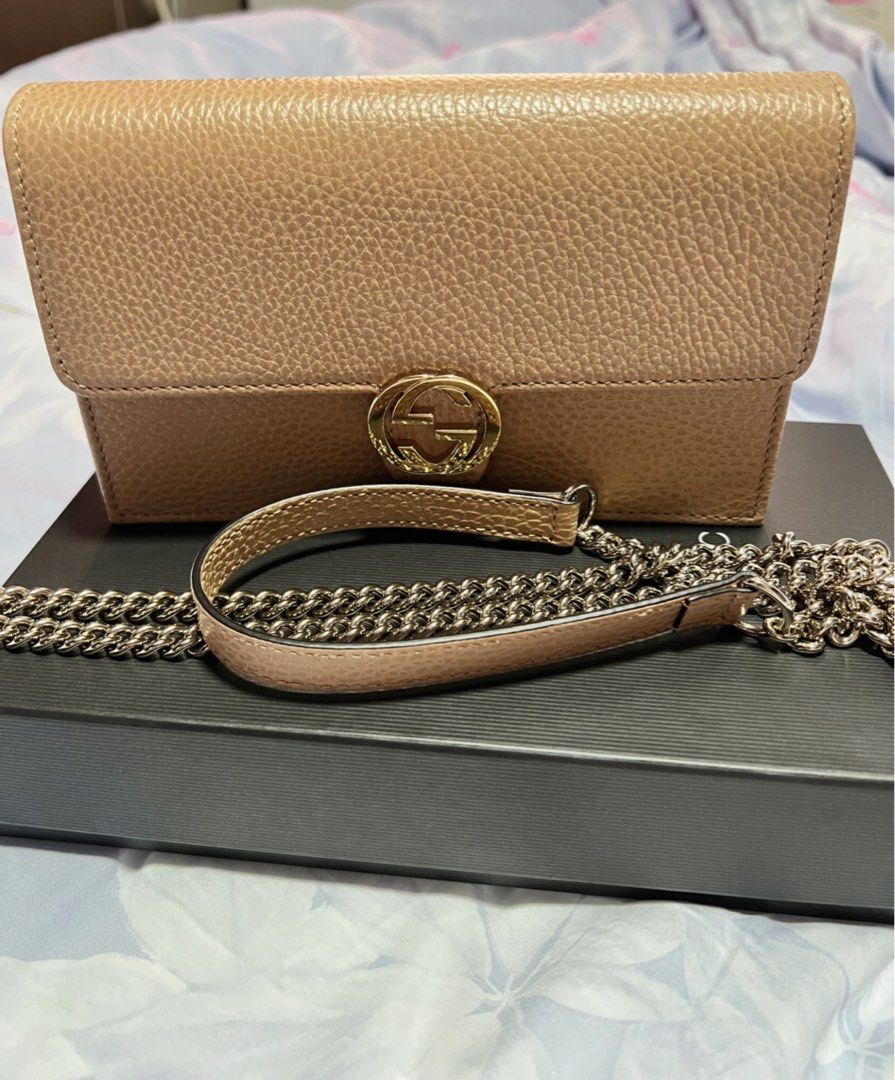 Gucci GG Interlocking WOC Beige, Luxury, Bags & Wallets on Carousell