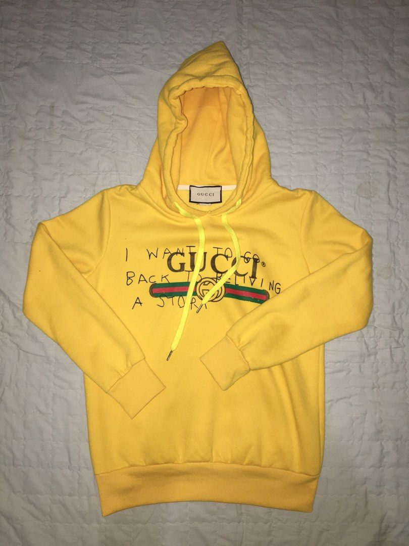 GUCCI YELLO HOODIE, Men's Fashion, Tops & Sets, Hoodies on Carousell