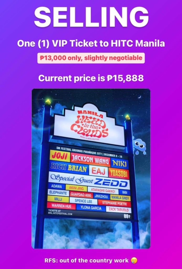 Head in the Clouds (HITC) Festival Manila (1) VIP Ticket, Tickets