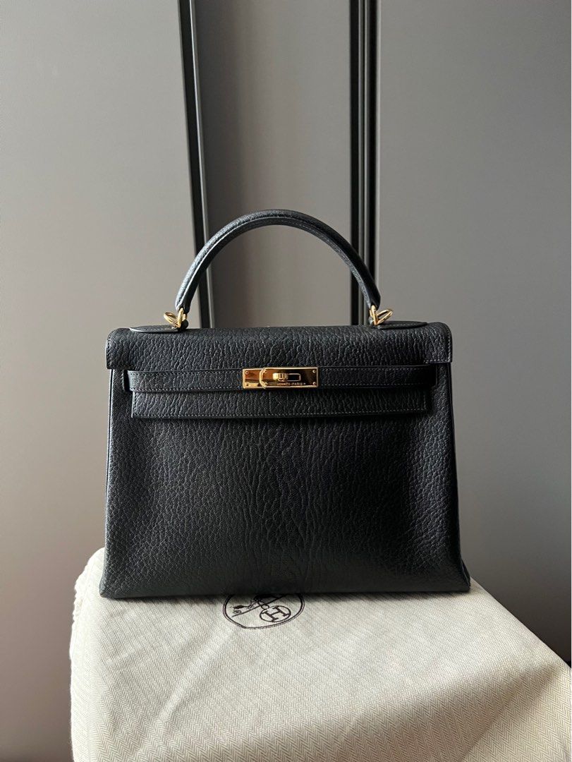 Hermes Birkin HAC 32 Chevre Black GHW, Luxury, Bags & Wallets on Carousell