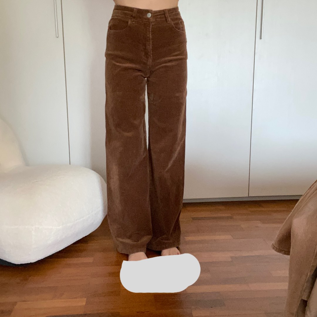 High Waisted Brown Corduroy Pants 